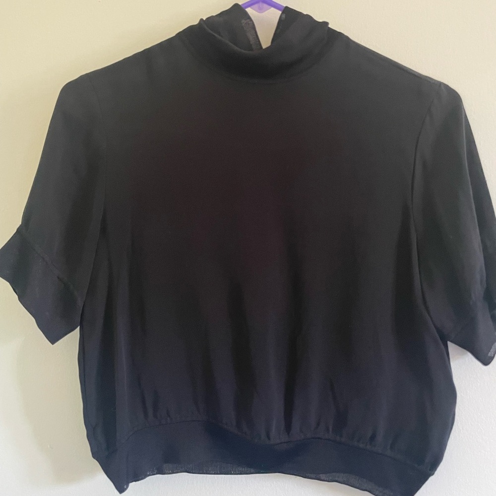 Wilfred Black High-Neck Blouse